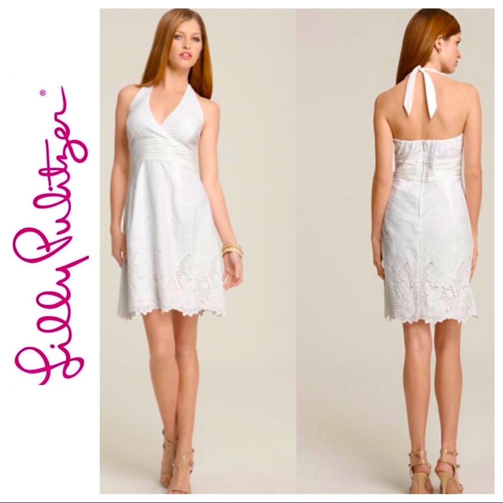 Lilly Pulitzer Eyelet Halter Summer Dress